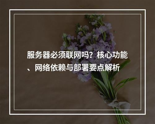 服务器必须联网吗？核心功能、网络依赖与部署要点解析