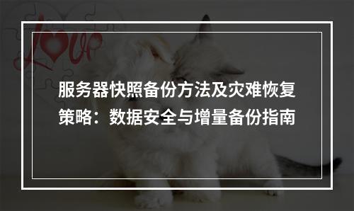 服务器快照备份方法及灾难恢复策略：数据安全与增量备份指南