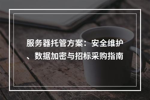服务器托管方案：安全维护、数据加密与招标采购指南