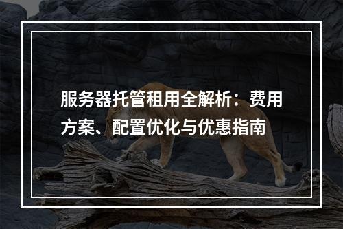 服务器托管租用全解析：费用方案、配置优化与优惠指南