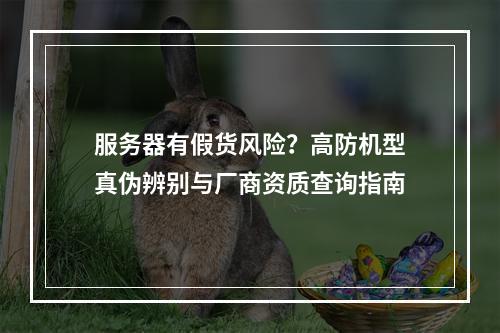 服务器有假货风险？高防机型真伪辨别与厂商资质查询指南
