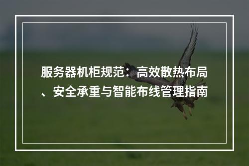 服务器机柜规范：高效散热布局、安全承重与智能布线管理指南