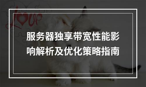 服务器独享带宽性能影响解析及优化策略指南