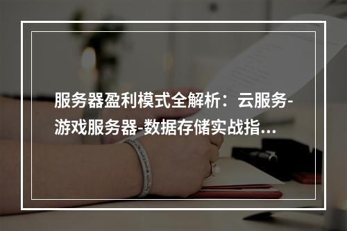 服务器盈利模式全解析：云服务-游戏服务器-数据存储实战指南