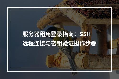 服务器租用登录指南：SSH远程连接与密钥验证操作步骤