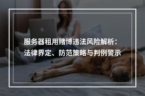 服务器租用赌博违法风险解析：法律界定、防范策略与判例警示