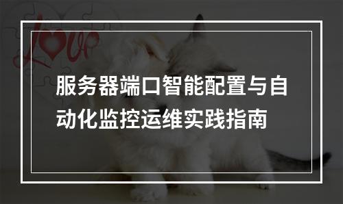 服务器端口智能配置与自动化监控运维实践指南