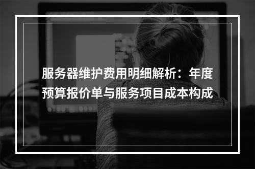 服务器维护费用明细解析：年度预算报价单与服务项目成本构成