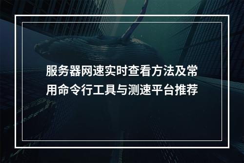 服务器网速实时查看方法及常用命令行工具与测速平台推荐