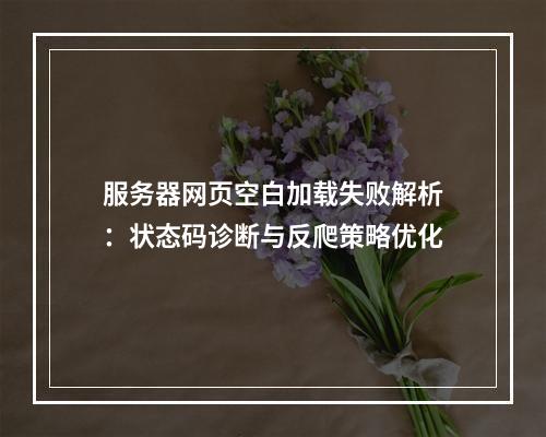 服务器网页空白加载失败解析：状态码诊断与反爬策略优化