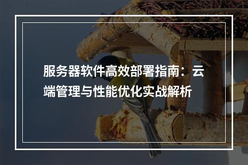 服务器软件高效部署指南：云端管理与性能优化实战解析