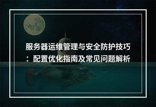 服务器运维管理与安全防护技巧：配置优化指南及常见问题解析