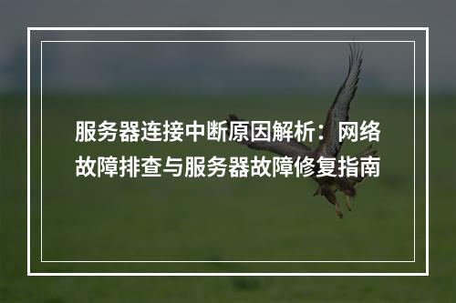 服务器连接中断原因解析：网络故障排查与服务器故障修复指南