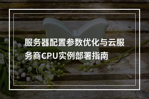 服务器配置参数优化与云服务商CPU实例部署指南