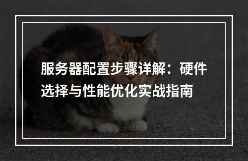 服务器配置步骤详解：硬件选择与性能优化实战指南