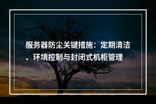 服务器防尘关键措施：定期清洁、环境控制与封闭式机柜管理