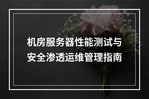 机房服务器性能测试与安全渗透运维管理指南
