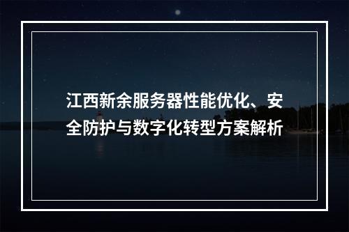 江西新余服务器性能优化、安全防护与数字化转型方案解析
