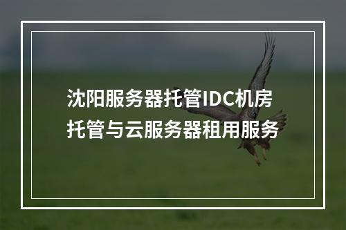沈阳服务器托管IDC机房托管与云服务器租用服务