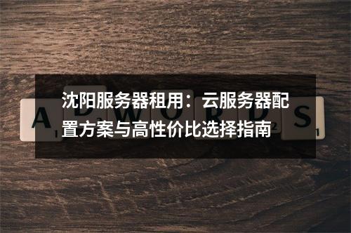 沈阳服务器租用：云服务器配置方案与高性价比选择指南