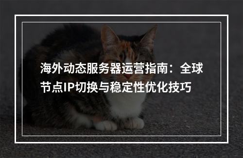 海外动态服务器运营指南：全球节点IP切换与稳定性优化技巧