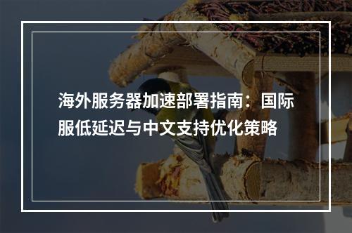 海外服务器加速部署指南：国际服低延迟与中文支持优化策略