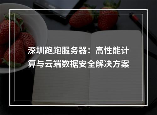 深圳跑跑服务器：高性能计算与云端数据安全解决方案