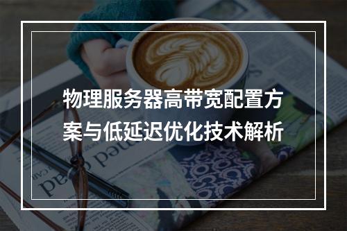 物理服务器高带宽配置方案与低延迟优化技术解析