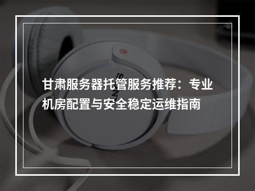 甘肃服务器托管服务推荐：专业机房配置与安全稳定运维指南