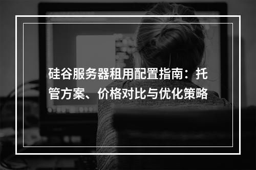 硅谷服务器租用配置指南：托管方案、价格对比与优化策略