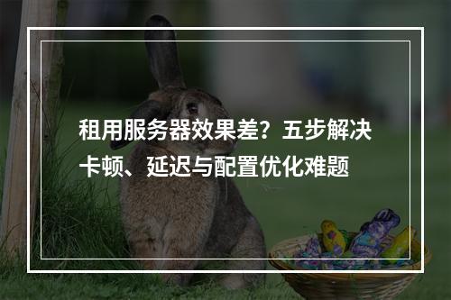 租用服务器效果差？五步解决卡顿、延迟与配置优化难题