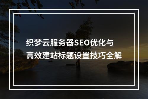 织梦云服务器SEO优化与高效建站标题设置技巧全解