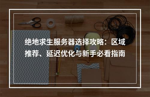 绝地求生服务器选择攻略：区域推荐、延迟优化与新手必看指南