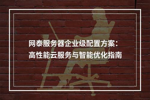 网泰服务器企业级配置方案：高性能云服务与智能优化指南