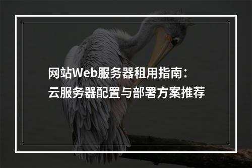 网站Web服务器租用指南：云服务器配置与部署方案推荐