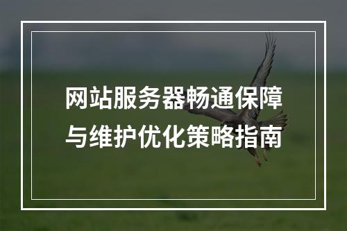 网站服务器畅通保障与维护优化策略指南