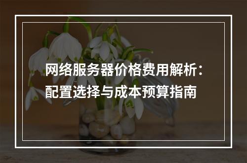 网络服务器价格费用解析：配置选择与成本预算指南