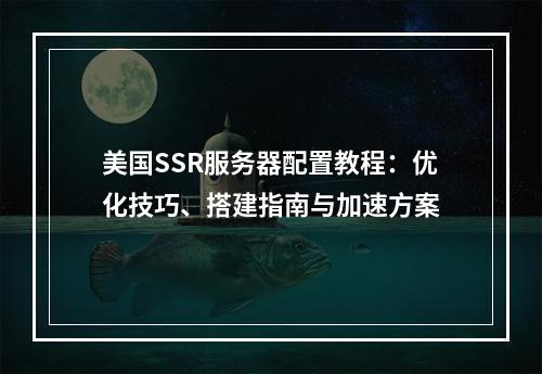 美国SSR服务器配置教程：优化技巧、搭建指南与加速方案