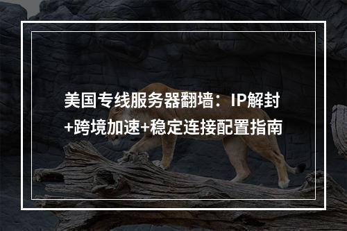 美国专线服务器翻墙：IP解封+跨境加速+稳定连接配置指南