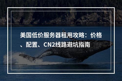美国低价服务器租用攻略：价格、配置、CN2线路避坑指南