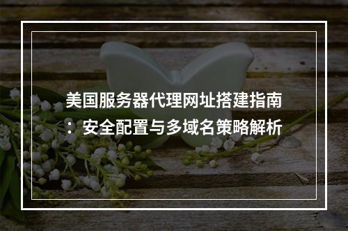 美国服务器代理网址搭建指南：安全配置与多域名策略解析