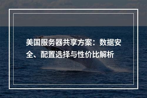 美国服务器共享方案：数据安全、配置选择与性价比解析