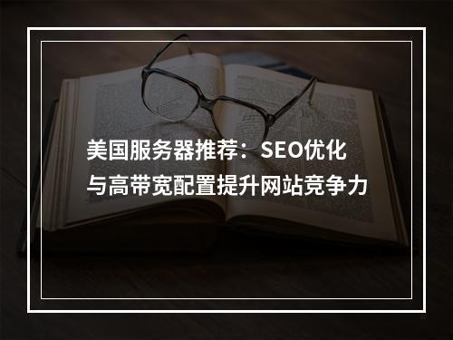 美国服务器推荐：SEO优化与高带宽配置提升网站竞争力