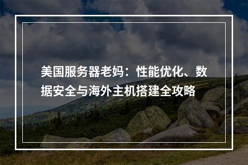 美国服务器老妈：性能优化、数据安全与海外主机搭建全攻略