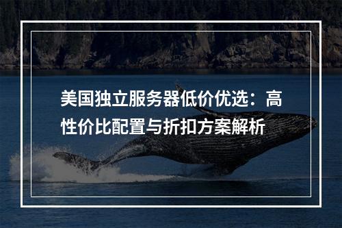 美国独立服务器低价优选：高性价比配置与折扣方案解析