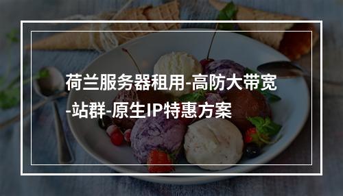 荷兰服务器租用-高防大带宽-站群-原生IP特惠方案