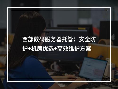 西部数码服务器托管：安全防护+机房优选+高效维护方案