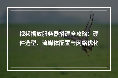 视频播放服务器搭建全攻略：硬件选型、流媒体配置与网络优化