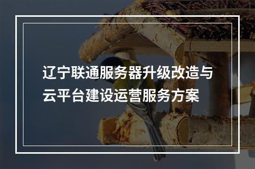 辽宁联通服务器升级改造与云平台建设运营服务方案