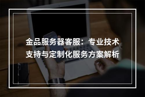 金品服务器客服：专业技术支持与定制化服务方案解析